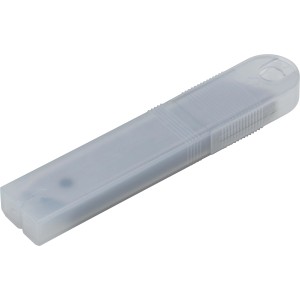 Lame a segmenti LUX 18mm, 15 pezzi in contenitore di plastica trasparente.