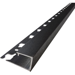 Profilo per piastrelle quadrato in alluminio grigio scuro, 250 cm.