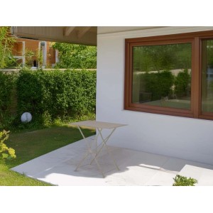 Tavolo da giardino pieghevole rettang Bistrò in ferro tortora 50x70 cm