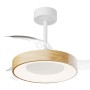 Plafoniere LED moderna t.b.t. con effetto legno e pale trasparenti.