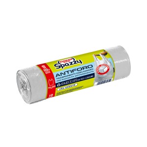 Rotolo di sacchi per pattumiera t.b.t. trasparenti con manici, 10 pezzi.