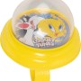 Campanello per bicicletta giallo con design Looney Tunes per manubrio.