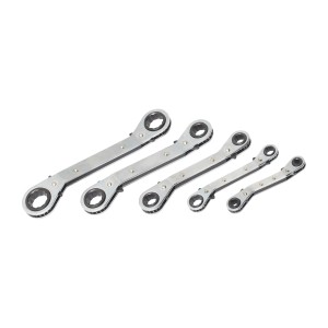 Set di chiavi a cricchetto LUX, 5 pezzi, varie misure per lavori di serraggio.