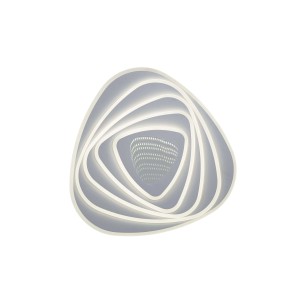 Plafoniere LED moderna t.b.t. con design triangolare e illuminazione indiretta.