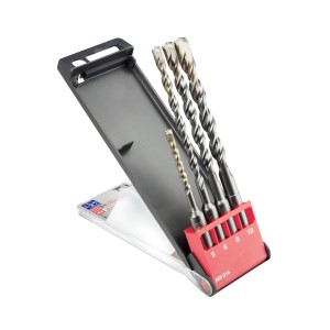 Set di punte per trapano LUX SDS-Plus, 4 pezzi (5-10 mm) in scatola di plastica. Punte per cemento per trapani a percussione.