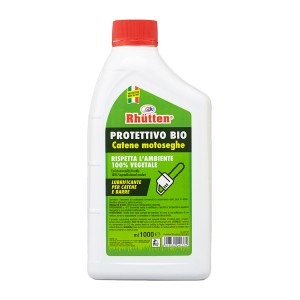 Olio biologico per catene motoseghe Rhütten, flacone da 1 litro. Accessorio per motoseghe.