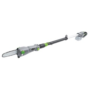 Potatore a batteria t.b.t. per la potatura degli alberi in giardino.