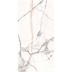 Piastrella da pavimento in gres porcellanato opaco (60x30) effetto marmo per interni.