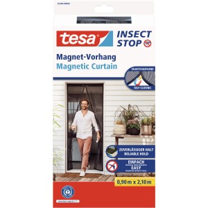 Tenda magnetica tesa antracite 0,9x2,1m: Zanzariera auto-chiudente per balconi e porte finestre.