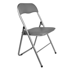 Sedia pieghevole in acciaio con imbotittura 45x45x80 cm grgio
