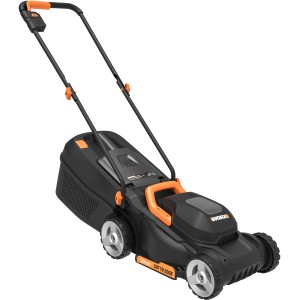 Worx WG730E tosaerba, larghezza taglio 30 cm, rasaerba elettrico a batteria per piccoli giardini.