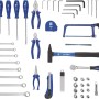 Kit utensili LUX Classic WZK-54 A con attrezzi come martello, cacciaviti, pinze, sega, chiavi e metro a nastro.