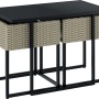 Set di mobili da giardino t.b.t. con tavolo e sgabelli effetto rattan.