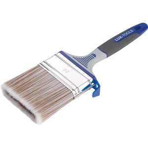 Pennello piatto LUX 80 mm con serbatoio per impregnanti legno, manico ergonomico.