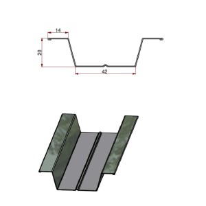 Profilo per montaggio cartongesso, schema con dimensioni.