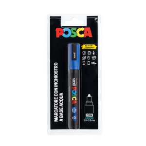 Pennarello Posca blu, punta media (1.8-2.5mm), per dipingere su diverse superfici.