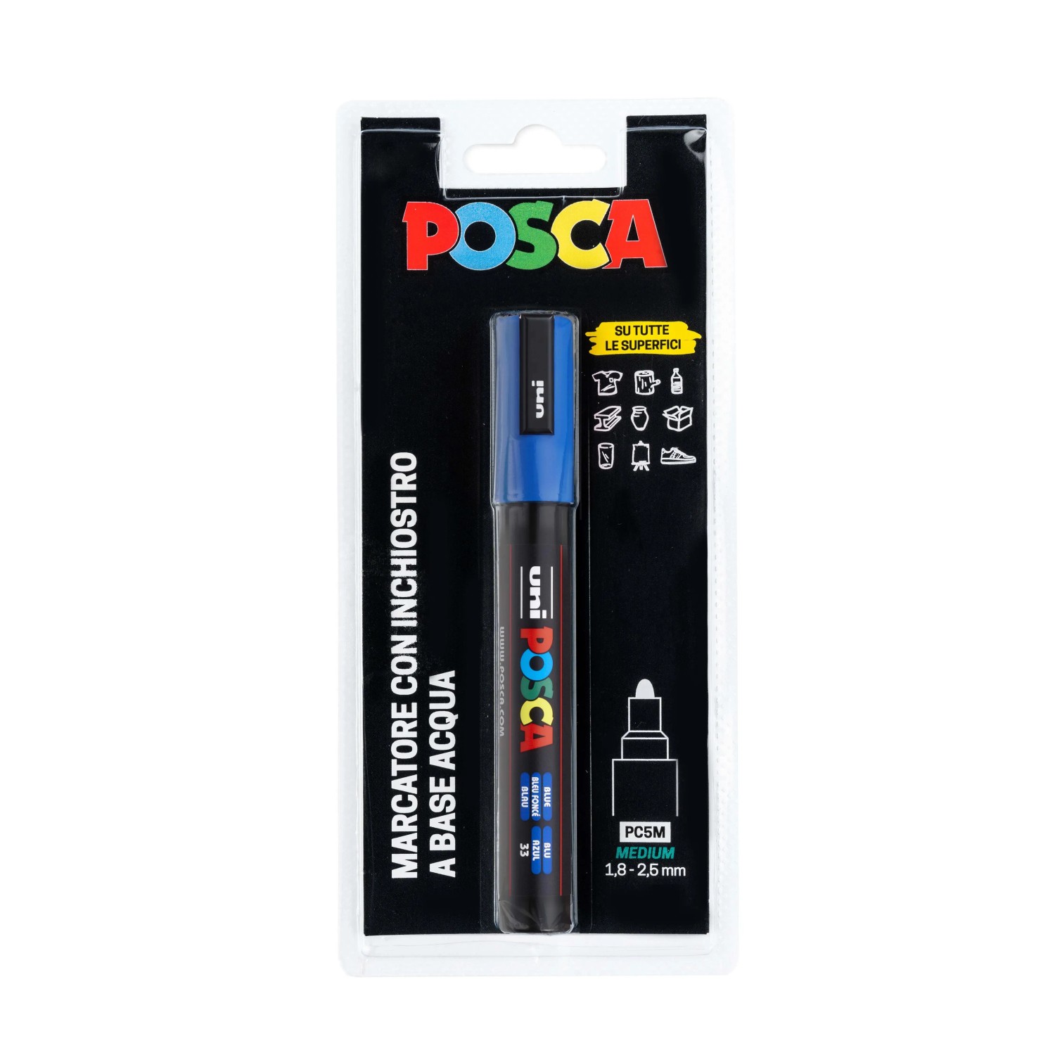 Posca Matita Colorante Professionale A Olio E Cera KPE-200 - Colore Azzurro (8) - Singola, Per Arti Grafiche