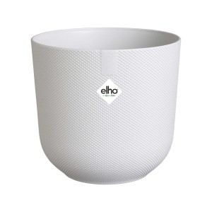 Vaso per fiori Elho Jazz bianco, Ø 18,9 cm, con texture fine e lucentezza serica.