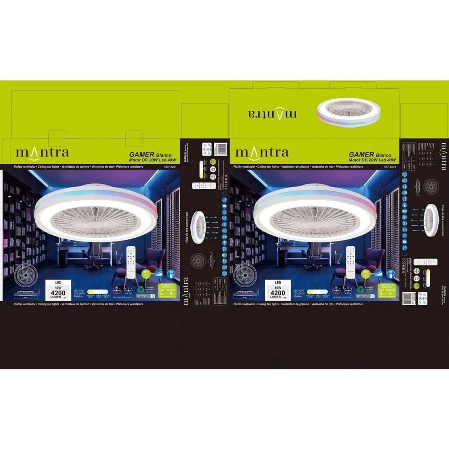 Ventilatore a soffitto Gamer LED 40W Ø 45 cm_12