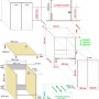 Disegno tecnico: mobile lavabo t.b.t. con dimensioni per arredo bagno.