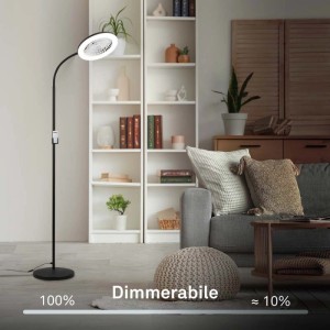 Lampada LED da terra Windy con ventilatore 1380 lm luce calda metallo nero