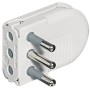Spina Spine bianca a tre poli per dispositivi elettrici.