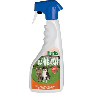 Spray t.b.t. repellente per cani e gatti, flacone bianco con spruzzino blu.