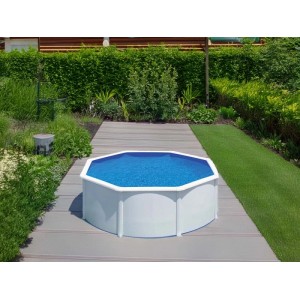 Piscina in acciaio fuori terra Fidji Ø 300x120 cm rotonda bianco