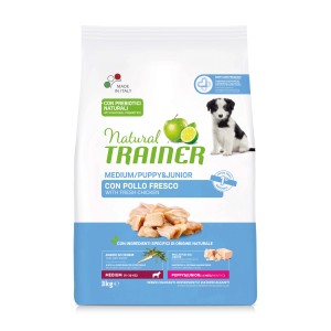 Natural Trainer cibo secco per cani, Medium Puppy & Junior con pollo.