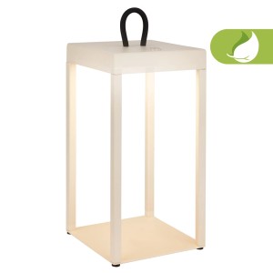 Lanterna LED beige Brilo Luca, dimmerabile, IP44 resistente agli spruzzi, con maniglia.