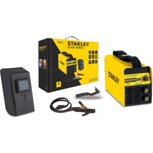 Saldatrice a inverter Stanley MMA 25-130 Amp con accessori e maschera.