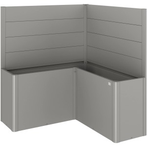 Biohort Belvedere Paravento a L, 2 pezzi, Grigio quarzo metallizzato per aiuole rialzate.