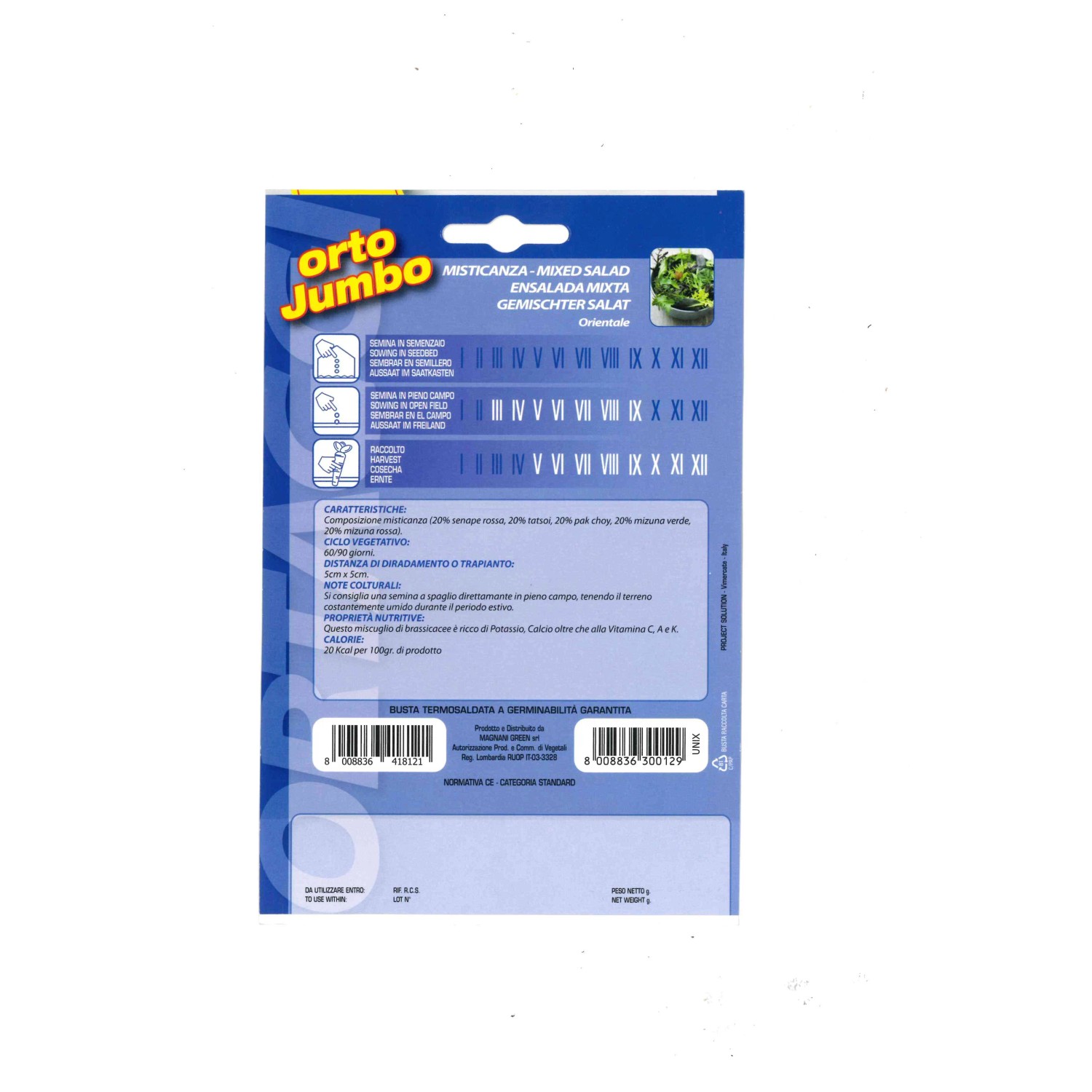 Busta di semi per insalata mista "t.b.t." per l'orto.