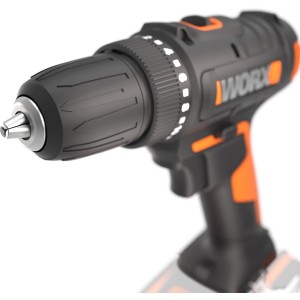 Worx 20V Trapano avvitatore a batteria WX100.9 Solo, primo piano del mandrino.