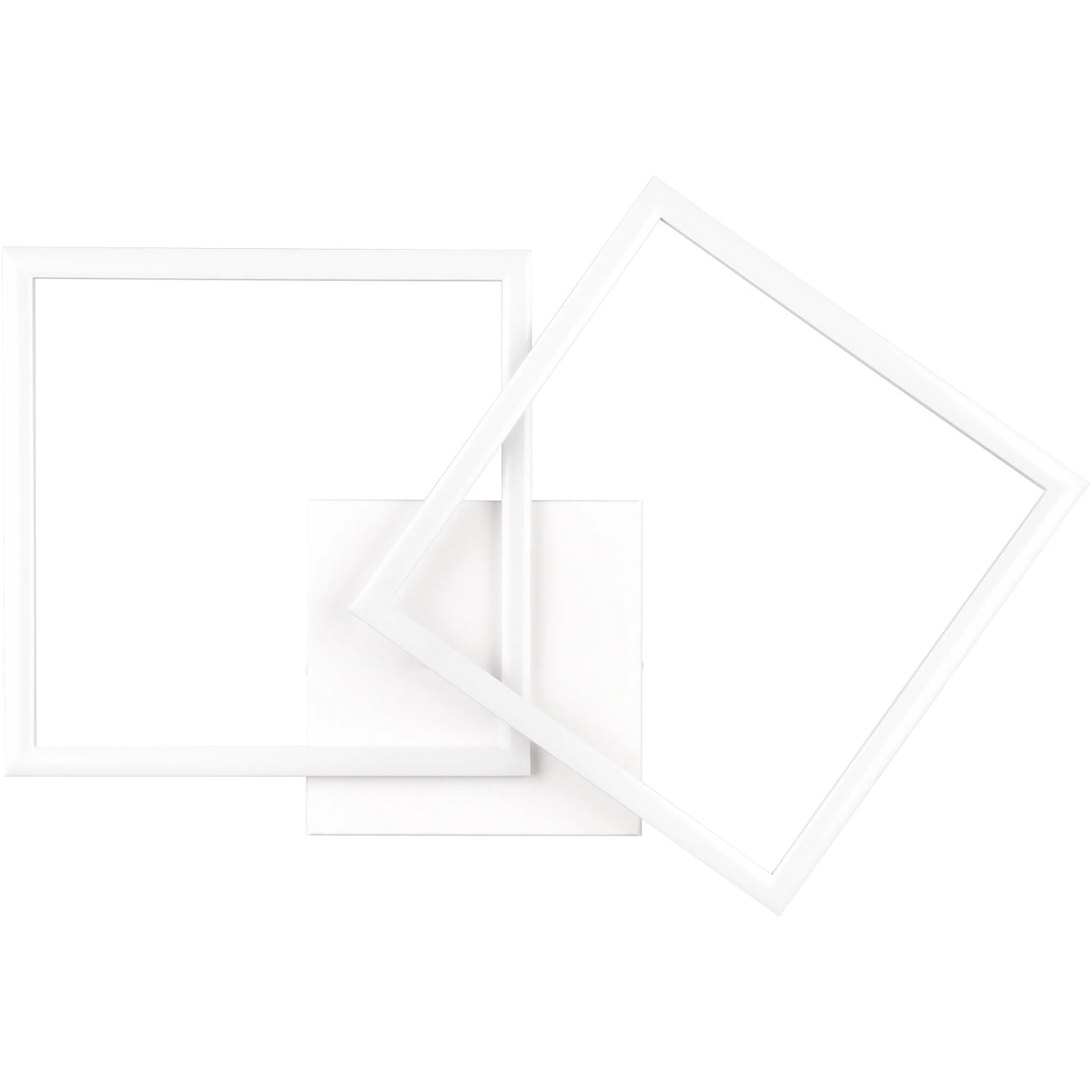 Plafoniera LED moderna e orientabile Trail in bianco opaco, 7 x 44,6 x 39,6 cm.