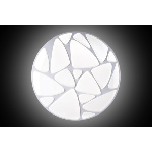 Plafoniera LED bianca con motivo astratto per illuminazione moderna.