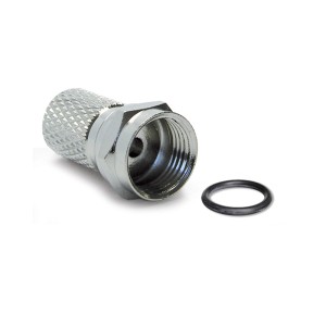 Accessorio video t.b.t.: Connettore F con anello di tenuta, cromato.