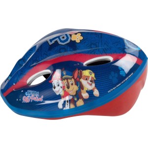 Casco da bici Paw Patrol blu e rosso per bambini.