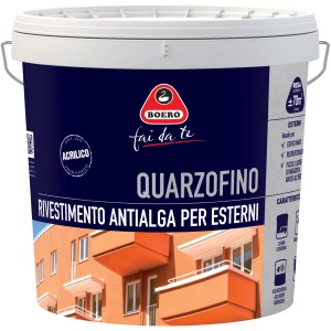 Secchio di pittura per esterni Boero Quarzofino, acrilica, con protezione antialga.