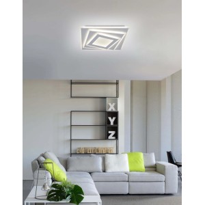 Plafoniera LED Alessia telecomando 2300lm 30W 2 tonalità 35x35x5,5 cm bian