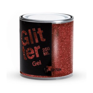 Barattolo di gel glitter rosso di t.b.t. per effetti creativi.