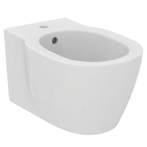 Bidet t.b.t. bianco sospeso in ceramica, vista frontale.