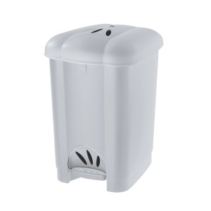 Cestino a pedale bianco t.b.t. per bagno o cucina.