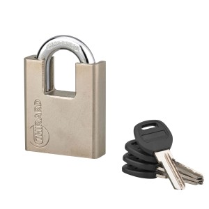 Lucchetto Thirard con quattro chiavi, ideale per la sicurezza interna ed esterna.