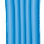 Materassino gonfiabile blu con cuscino per piscina o lago.