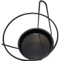 Portavaso t.b.t. in metallo nero con inserto rotondo.
