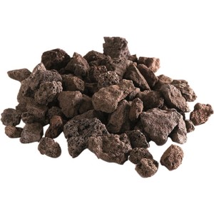 Pietre laviche marroni per accessori barbecue.