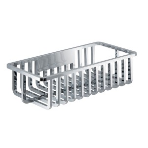 Cesto da parete cromato t.b.t. per accessori bagno e contenitori.