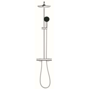 Sistema doccia Grohe Vitalio Start 250, cromo, rotondo, con termostato. Soffione e doccetta.