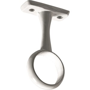 Supporto centrale bianco Hettich per tubo appendiabiti, in zinco pressofuso per aste rotonde.
